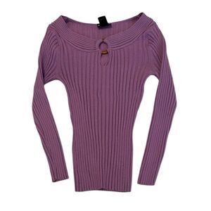 EUC Baranda dark lavender long sleeve ribbed stretchy top